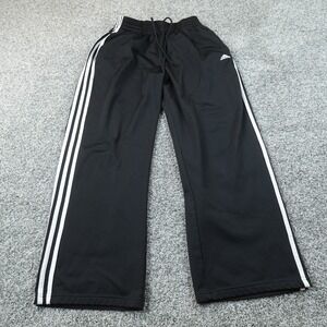 Adidas Pants Mens M Black Baggy Track Warm Up Drawstring Jogger Sweatpants Y2K